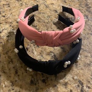 New 2 set pearl knot turban headband